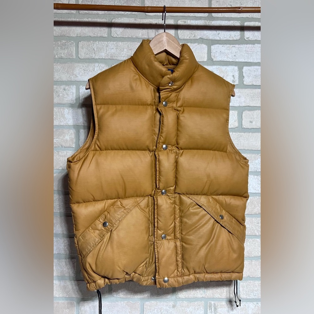 Puffer Vest Tan Size Small Down Fill Country USA Denver Colorado Vintage